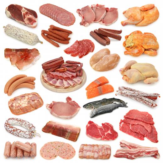 Various types of meat, including dried meat.