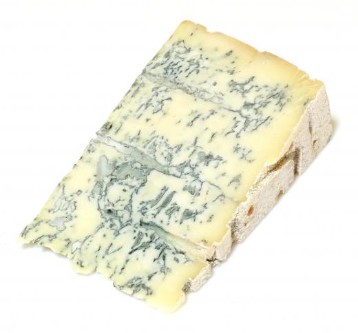 Gorgonzola cheese, a type of blue cheese.