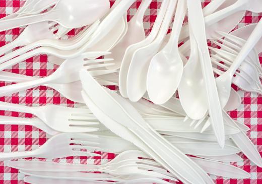 Plastic silverware is useful for picnics.