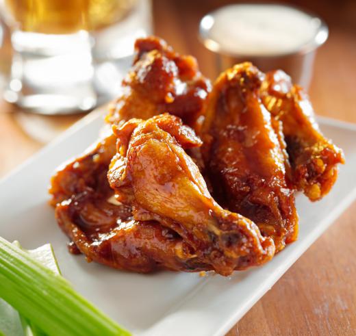 Hot sauce is commonly used with chicken wings.