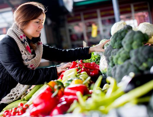 Depending on the season, farmers' markets often stock organically grown broccoli.